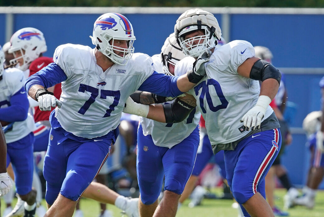 Buffalo Bills offensive tackle David Quessenberry (77) blocks