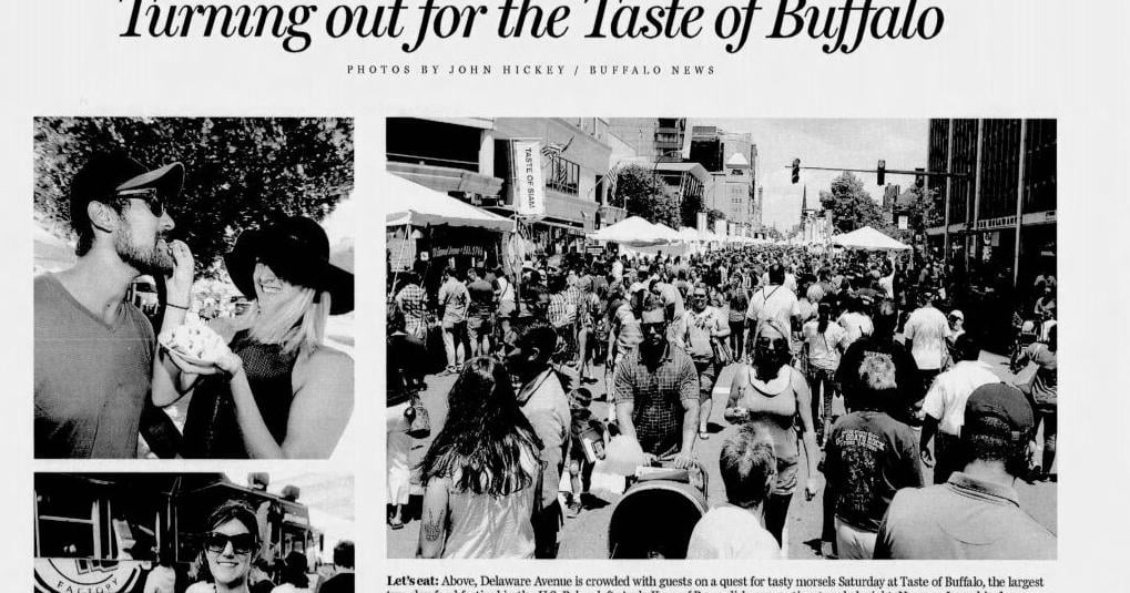 Buffalo News articles highlighting past Taste of Buffalo