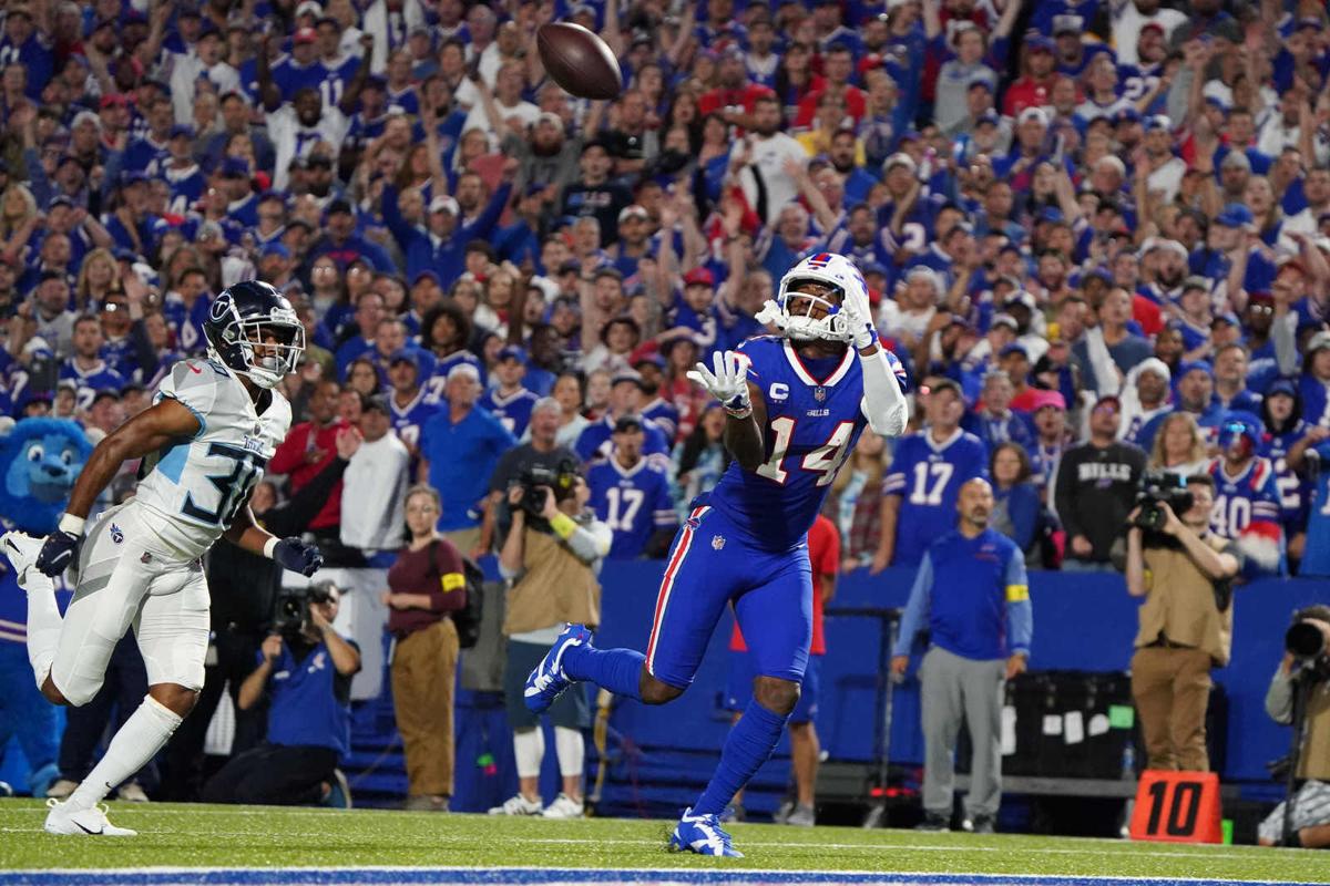 Diggs scores 3 TDs for Bills in 41-7 rout of Titans