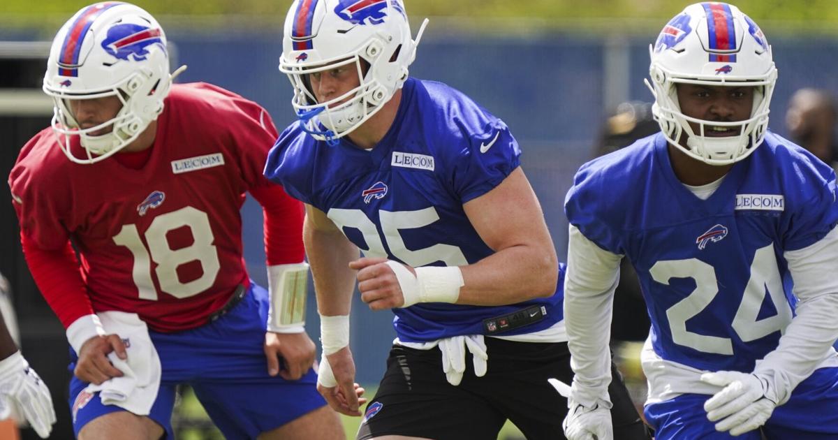 Bills tight end Jackson Hawes looks to punish on the field