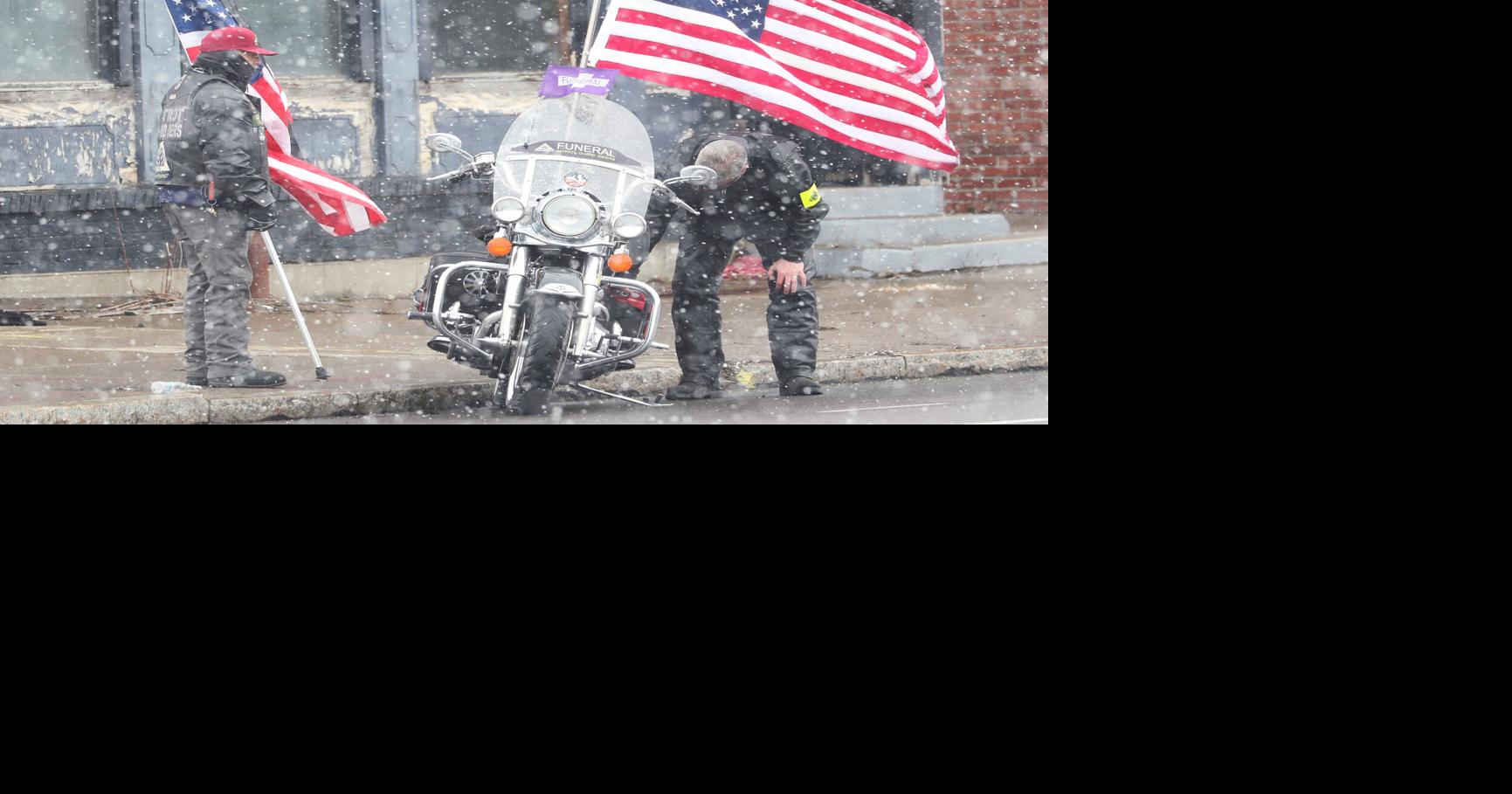Patriot Guard Riders at fallen Buffalo Firefighter Jason Arno funeral