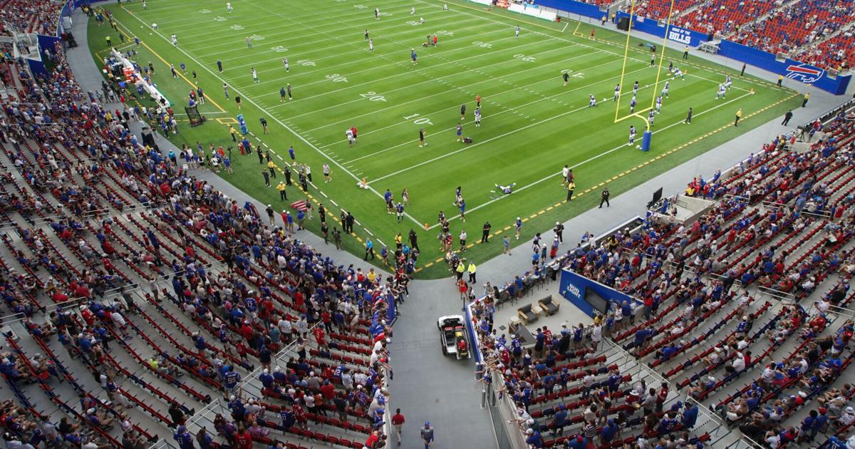 Fans test new viewing spots at the Bills' Highmark Stadium