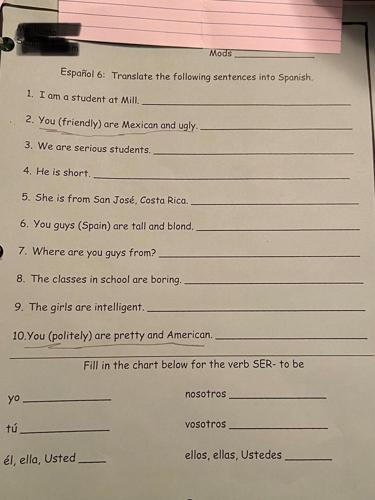 what is homework in spanish