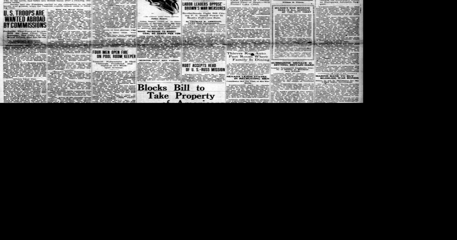 Front page, April 26, 1917 Man known as 'Niagara Falls Jimmy' involved