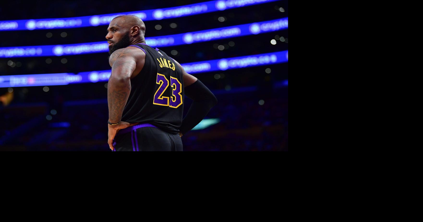 May 11, 2026; Los Angeles, California, USA; Los Angeles Lakers forward LeBron James (23) during the second half in game four of the second round of the 2026 NBA Playoffs at Crypto Arena. Mandatory Credit: Gary A. Vasquez-Imagn Images