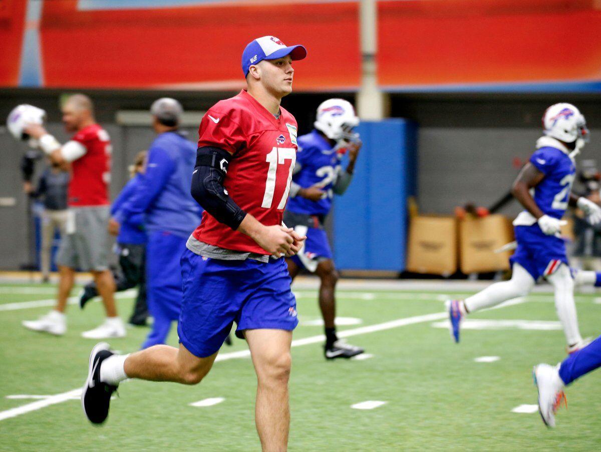 Josh Allen takes batting practice at Rogers Centre