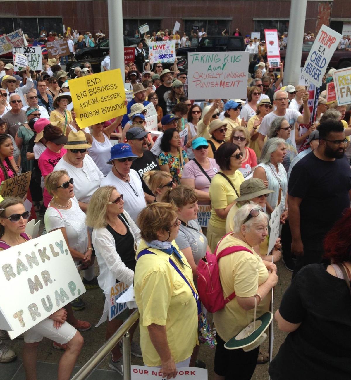 Buffalo Crowd Protests Trump S Immigration Policies Local News Buffalonews Com