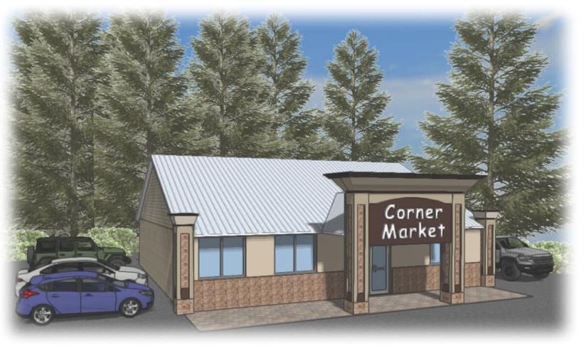 West Falls Corner Market rendering