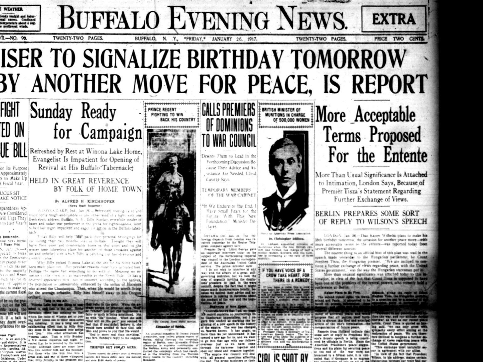 forberede Total mus Front page, Jan. 26, 1917: WWI rages on while a Buffalo man is shot in cold  blood | History | buffalonews.com