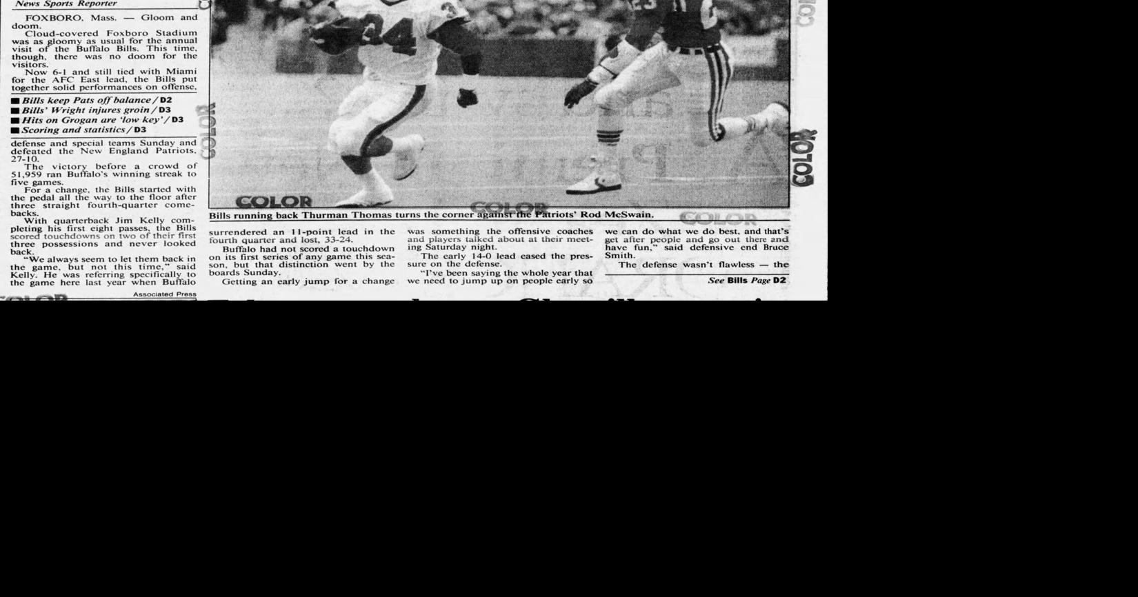 Bills Rewind: This week in 1990, the Bills started fast, beat Patriots 27-10