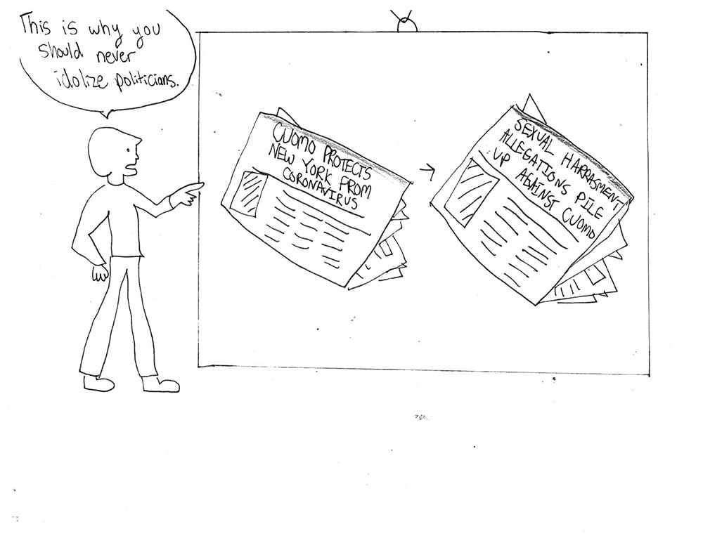 newspaper editorial drawing