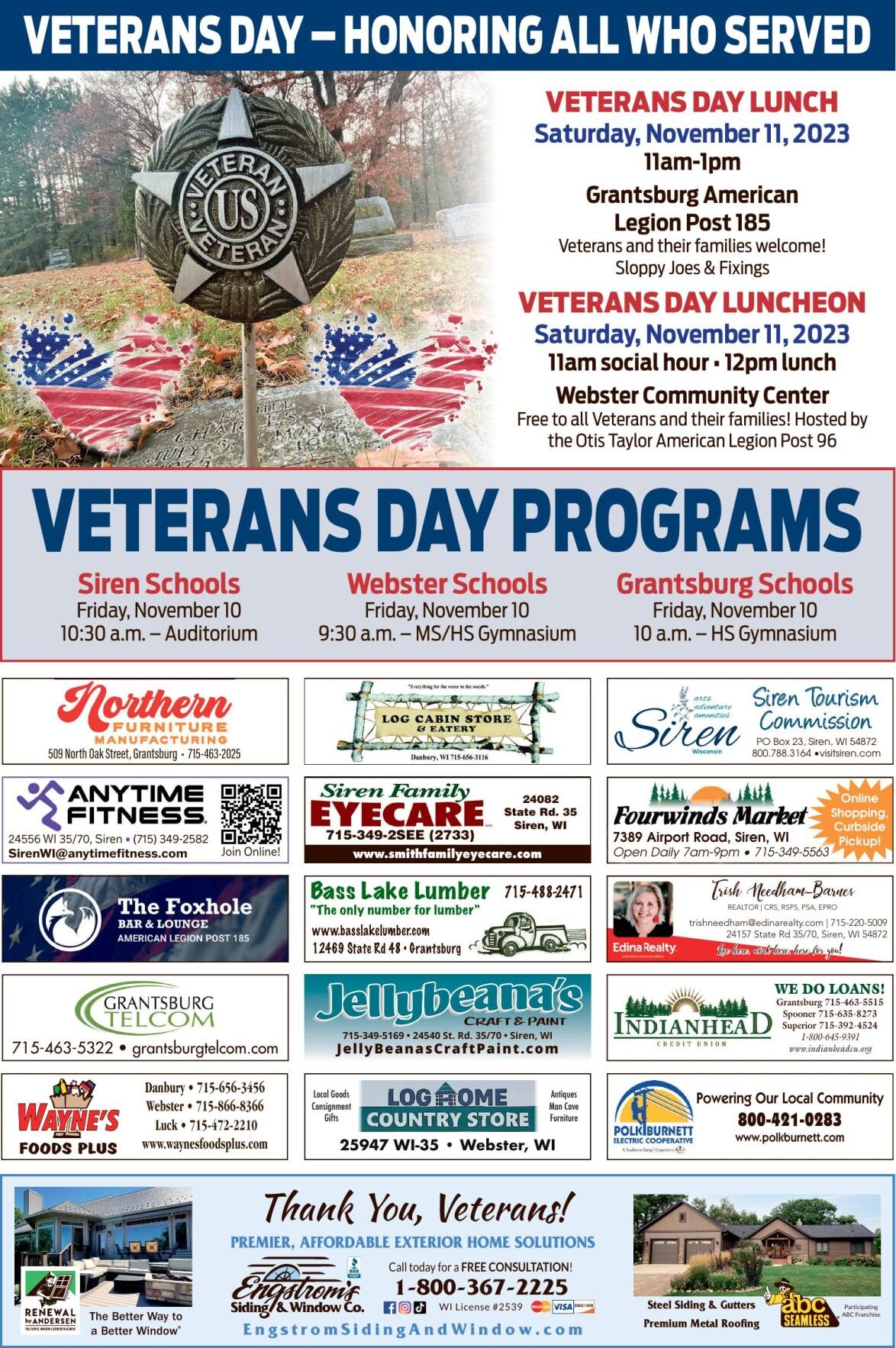 VETERANS DAY – HONORING ALL WHO SERVED | News | burnettcountysentinel.com