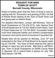 REQUEST FOR BIDS TOWN OF SCOTT