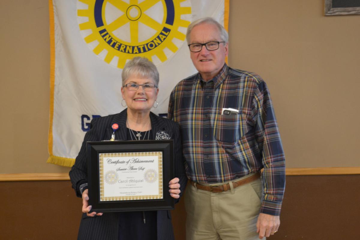 Ahlquist receives the Service Above Self award News