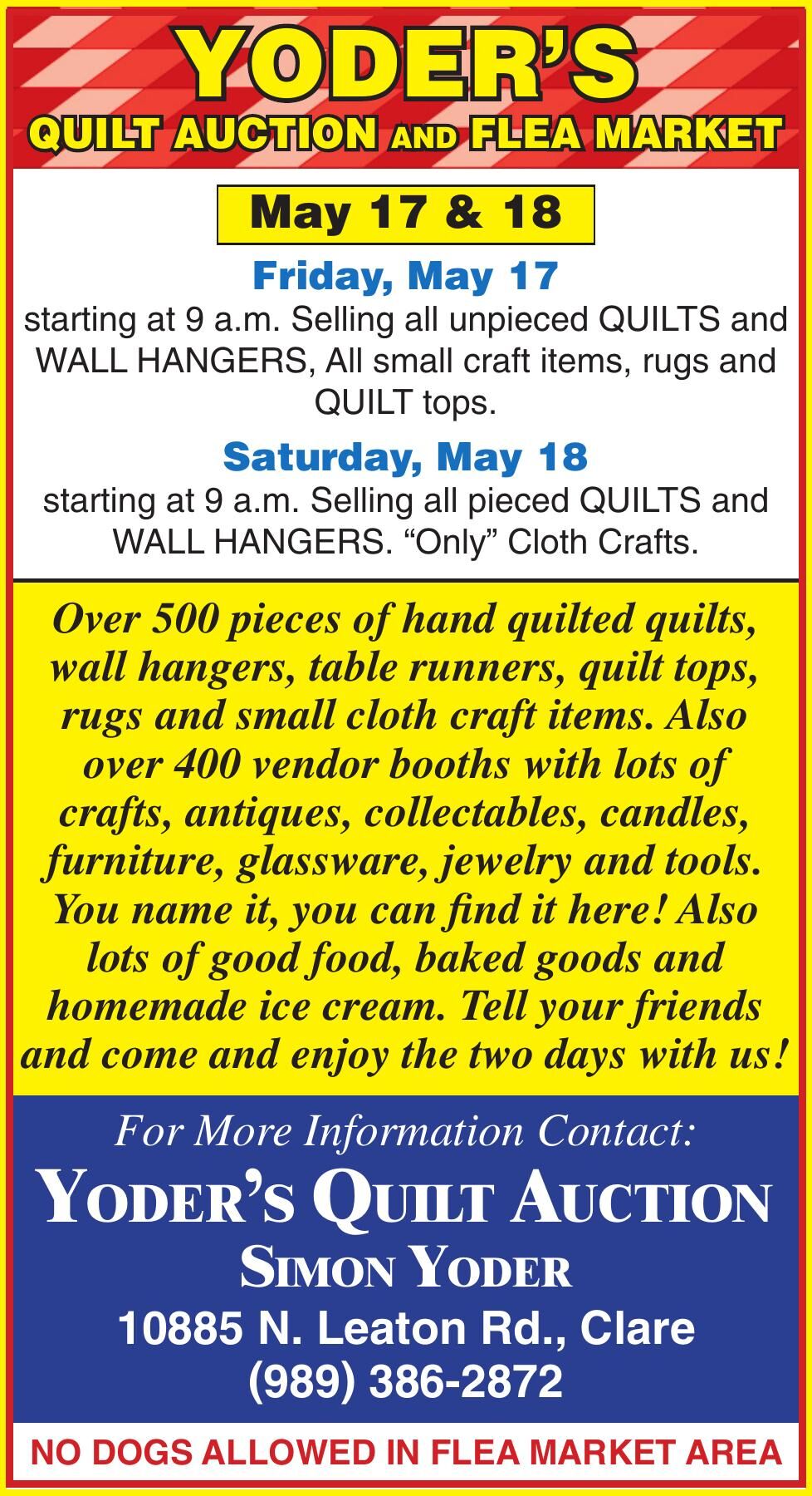 Yoders Quilt Auction Ads