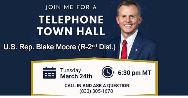 U.S. Rep. Blake Moore to host a Telephone Town Hall for constituents on Mar. 24