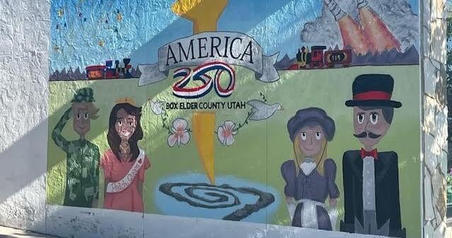 Promontory charter school paints mural to celebrate America 250