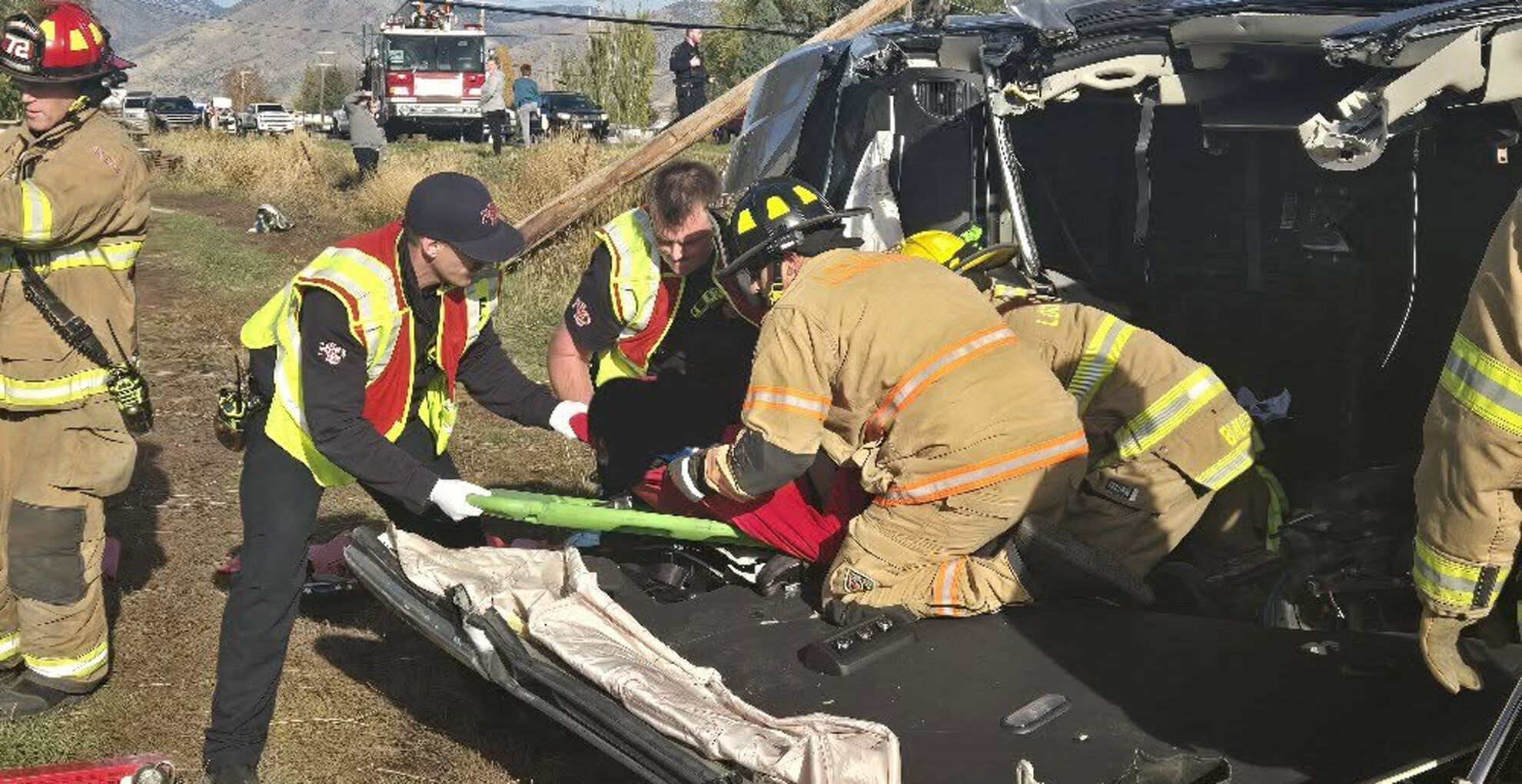 Vehicle rollover damages utility poles in south Logan | News ...