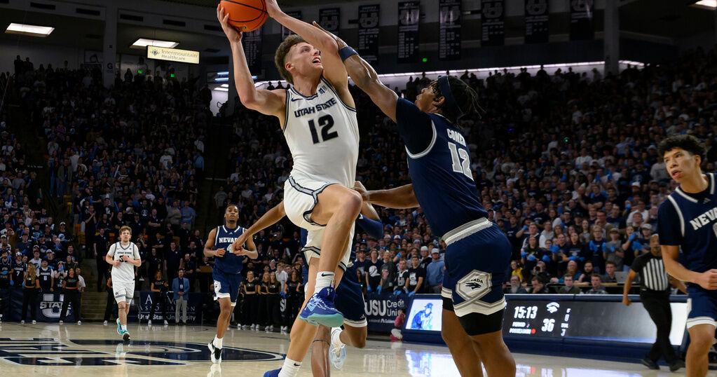 Utah State grinds out defensive win over Nevada