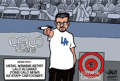 Lalo on CALÓ: Lalo Alcaraz's first illustration for CALÓ News