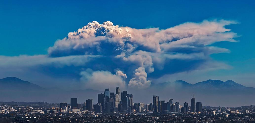 Cloud forming over the Bridge fire burning in the San Gabriel Mountains - Capital & Main
