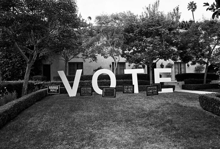 A large VOTE sign in the Hancock Park district of Los Angeles - Capital & Main