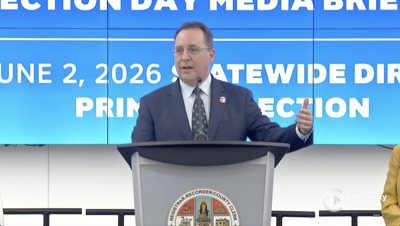 Election Day media briefing at the Los Angeles County Ballot Processing Center on Tuesday, June 2, 2026