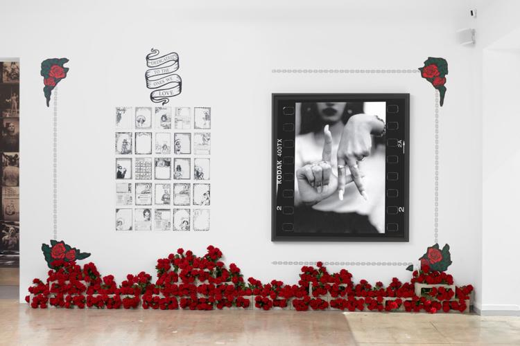 Inside of the “Dedicated to You” exhibition. Photo courtesy of Beyond the Streets.