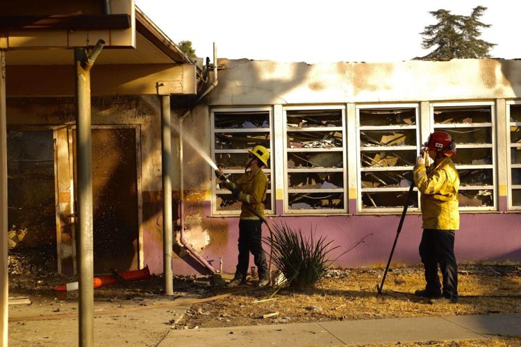 Firefighters battle Eaton fire