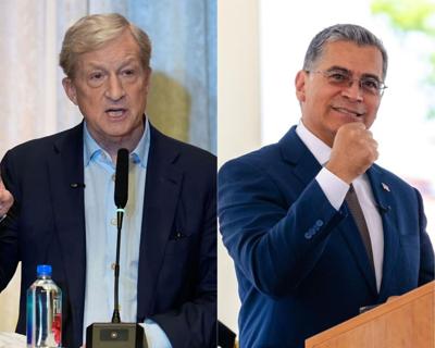 Steyer and Becerra combo image