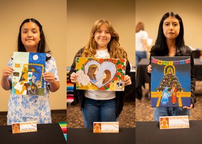 Winning art contest students