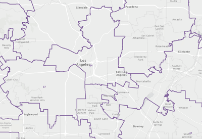 Redrawn L.A. County congressional districts