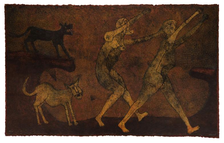 Rufino Tamayo, Two Personages Attacked by Dogs