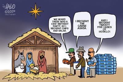 Lalo on CALÓ: Silent Night manger