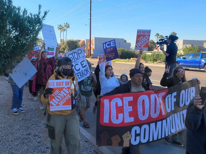 protest ice home depot