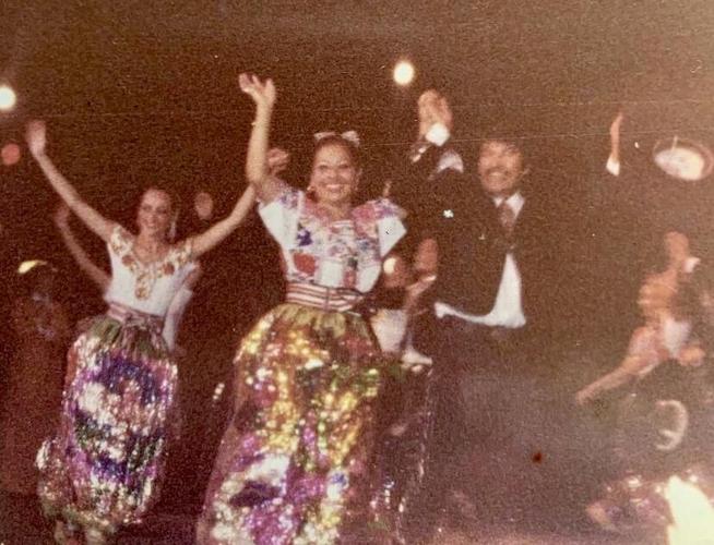 3.-Antonia-Sevilla-in-one-of-her-performances-with-Ballet-Folklorico-Mexicano-in-1980