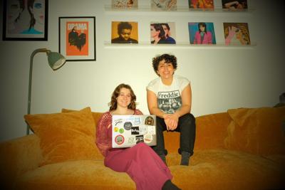 Carmen and Sarah pose to celebrate Freddie's new look