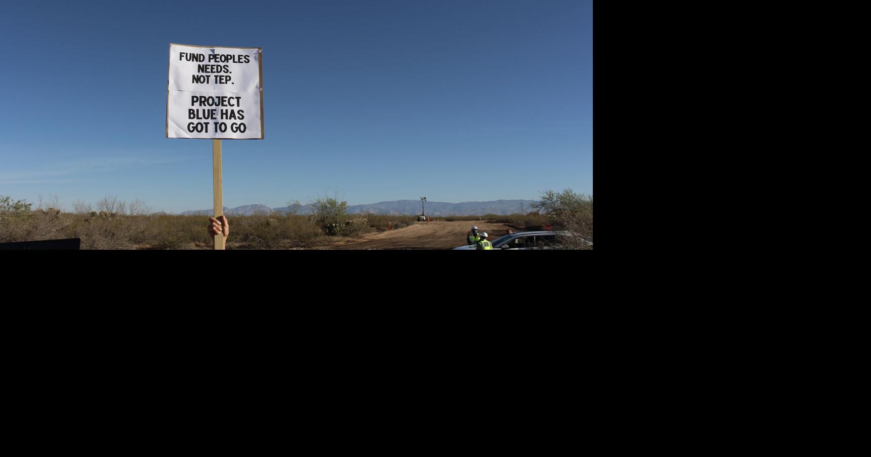 ‘We have the power to stop them’: Dozens protest as construction of Project Blue data center begins