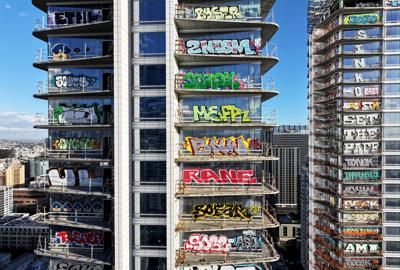27 Floors Of Unfinished L.A. Luxury Skyscraper Tagged With Graffiti