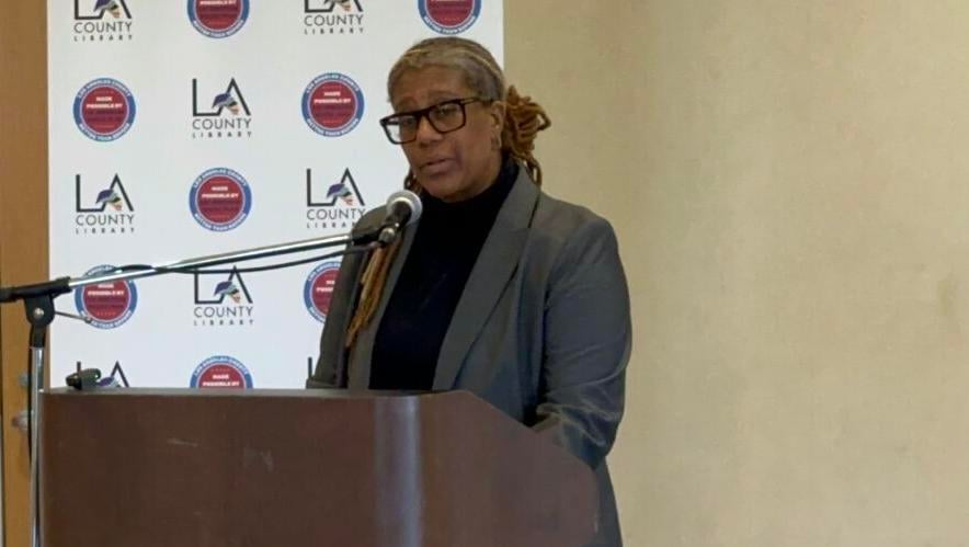 Skye Patrick introducing the pillars of the “Connect & Go” program.