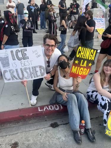 Jake Levine in protest