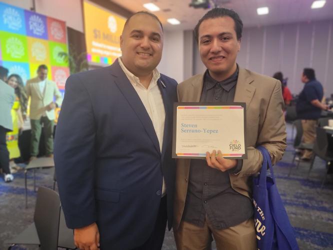 Steven Serrano Yepez Scholarship recipient along with Jesse Melgar.jpeg