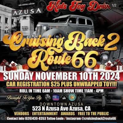 Cruising Back to Route 66 car show flyer
