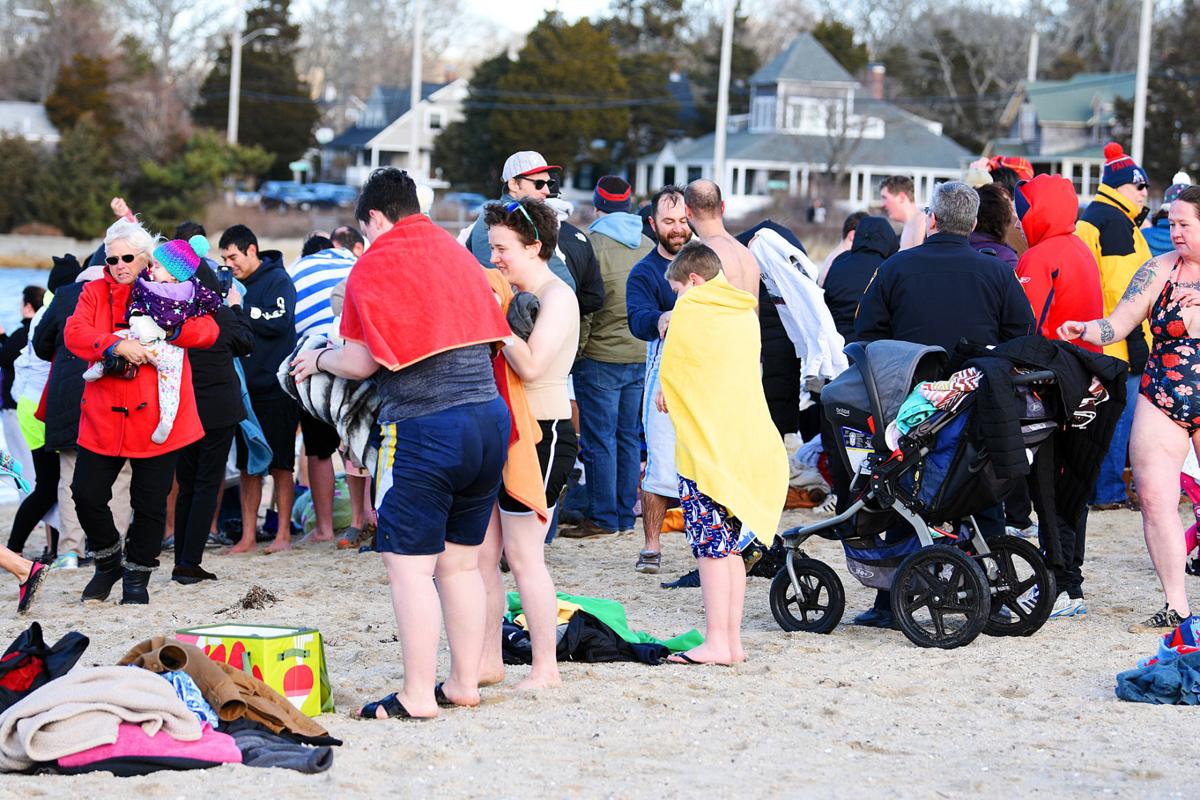 New Years Day Plunge Draws Hundreds At Monument Beach Bourne News