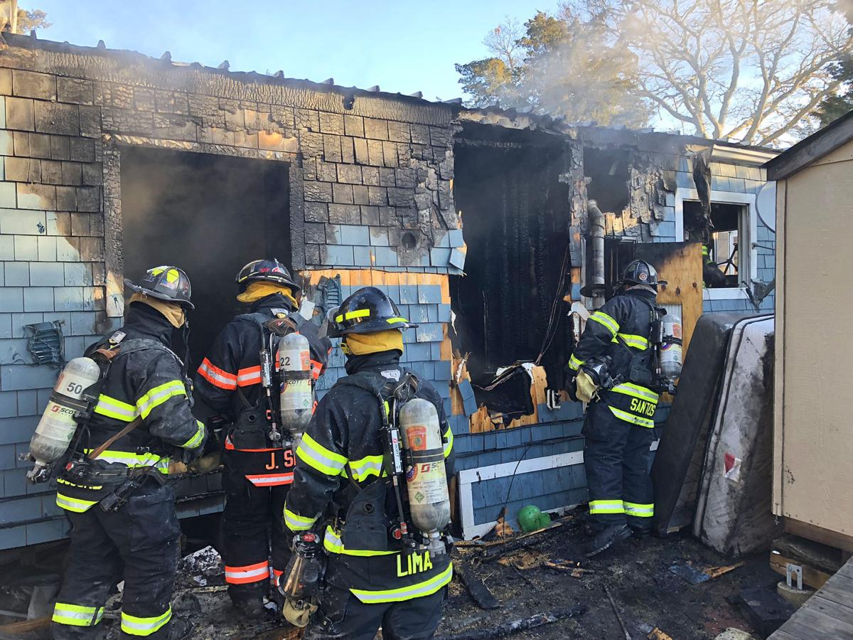 Firefighters Battle Flames And Cold At Pocasset Mobile Home Park