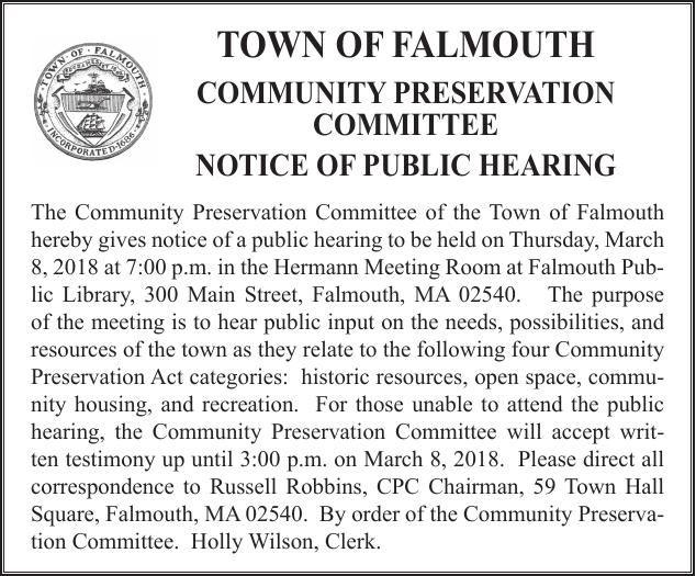 Legal Notices February 16 2018 Legal Notices Capenews Net