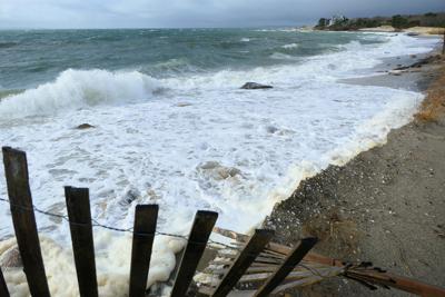 Storm Collides With Extreme High Tide Falmouth Beach Roads Flood