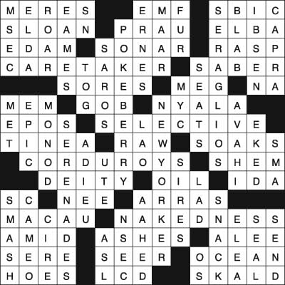 Crossword Solution | capenews.net