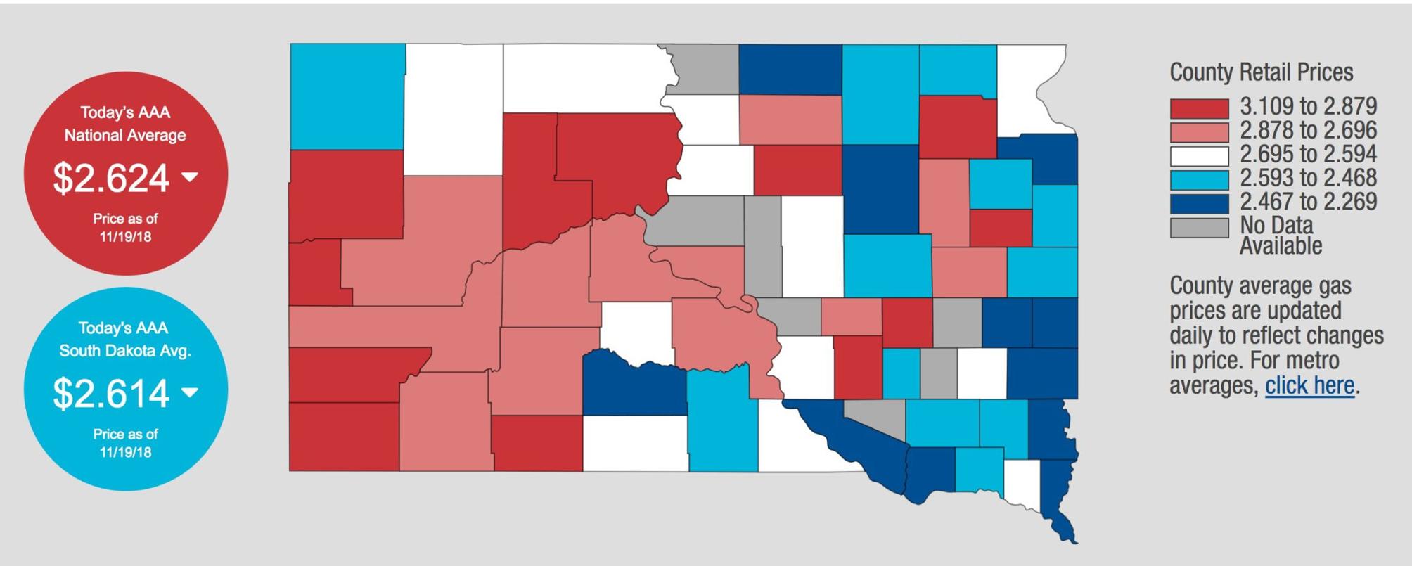 South Dakota gas prices in line with national average Local News Stories