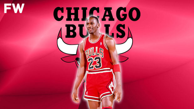 Download Michael Jordan in His Iconic Bulls Jersey Wallpaper